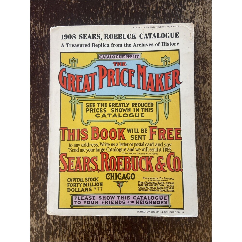 Vintage 1908 Sears Roebuck Co Catalogue Replica 1969 The Great Price Maker Book